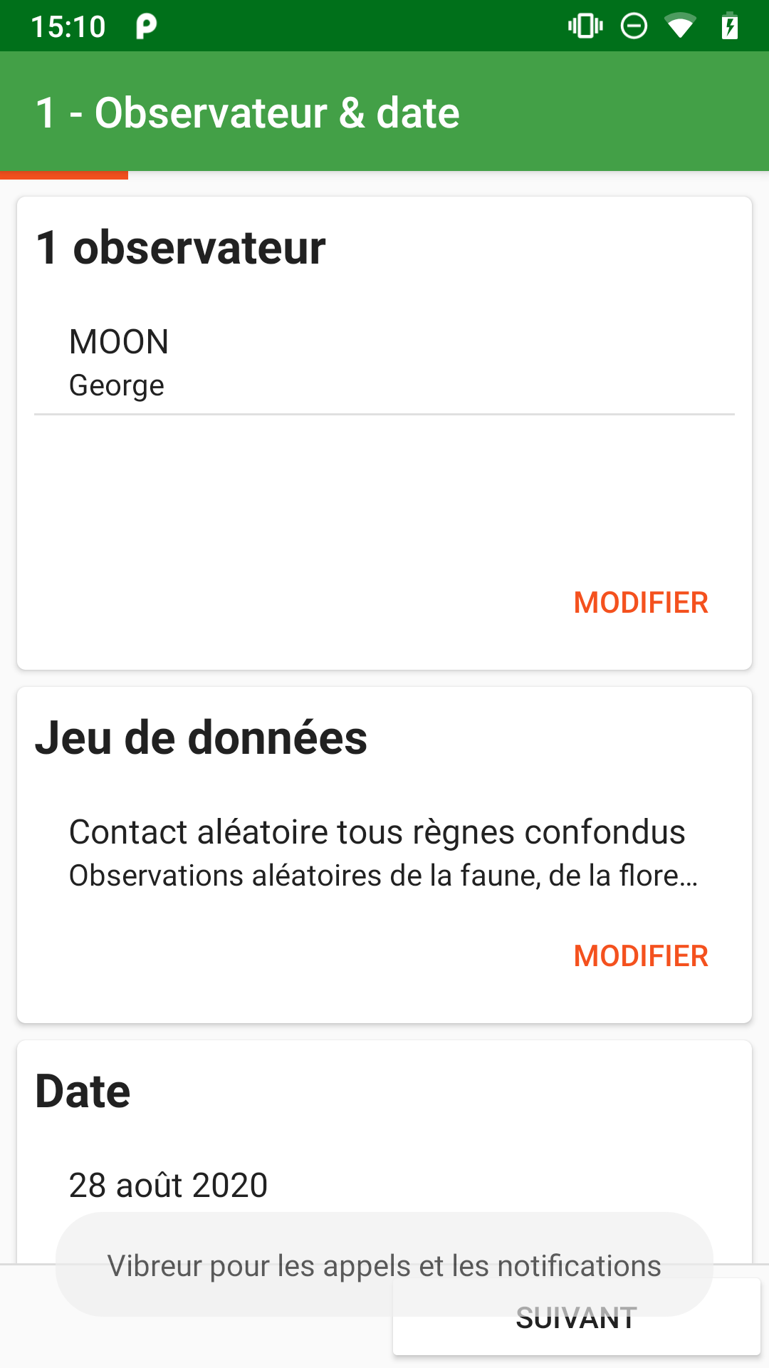 1. Observateur et date
